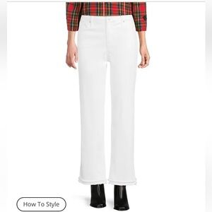 Code Bleu Straight Leg High Rise Fray Hem Ankle Length Jeans Size 12 Spring